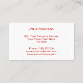 Glitz Red Stripe Visitenkarte weiß hinten (Rückseite)