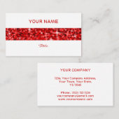 Glitz Red Stripe Visitenkarte weiß hinten (Vorne/Hinten)