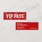 Glitz Red 'VIP PASS' Visitenkartenmagazin Mini Visitenkarte (Vorne/Hinten)