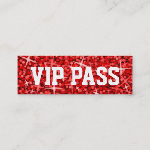 Glitz Red 'VIP PASS' Visitenkartenmagazin Mini Visitenkarte