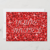 Glitz Red 'You're Invited' Einladung rosa Text (Vorderseite)