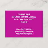 Glitz rosa "VIP-DURCHLAUF" Visitenkarte mollig (Rückseite)