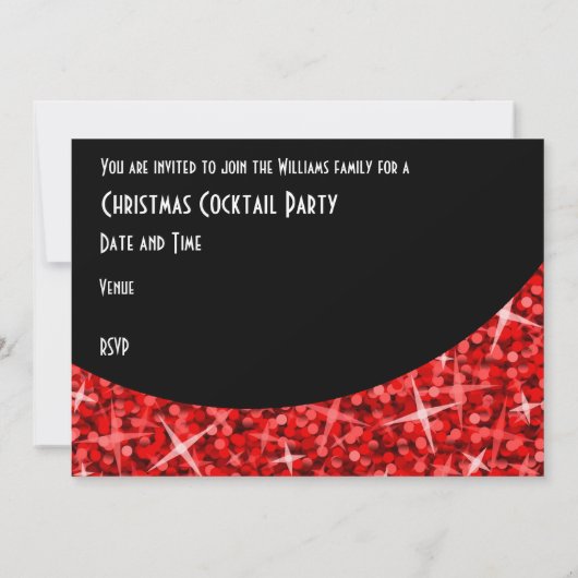 Glitz Rote Kurve Einladung "Weihnachts-Party" (Rückseite)