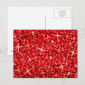Glitz Rote Postkarte (Vorne/Hinten)