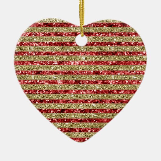 Glitz Roter Glitzer Keramik Ornament (Vorne)