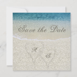 Glitz-Sandstrand-Hochzeit - Save the Date Einladung