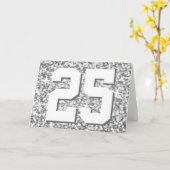 Glitz "Silver" '25' 'Happy Anniversary' Karte (Gelbe Blume)