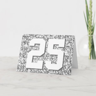 Glitz "Silver" '25' 'Happy Anniversary' Karte