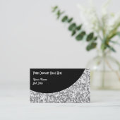 Glitz "Silver" Black Curve Visitenkartenvorlage Visitenkarte (Stehend Vorderseite)