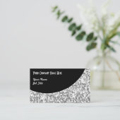 Glitz "Silver" Black Curve Visitenkartenvorlage Visitenkarte (Stehend Vorderseite)