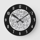 Glitz "Silver" Black 'Numbers' Uhr rund (Vorderseite)