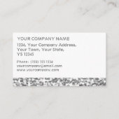 Glitz "Silver"-Geschäftskartenvorlage Visitenkarte (Rückseite)