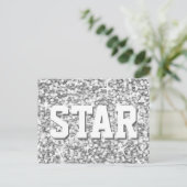 Glitz "Silver" 'STAR' Postkarte (Stehend Vorderseite)