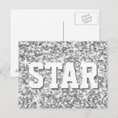Glitz "Silver" 'STAR' Postkarte (Vorne/Hinten)
