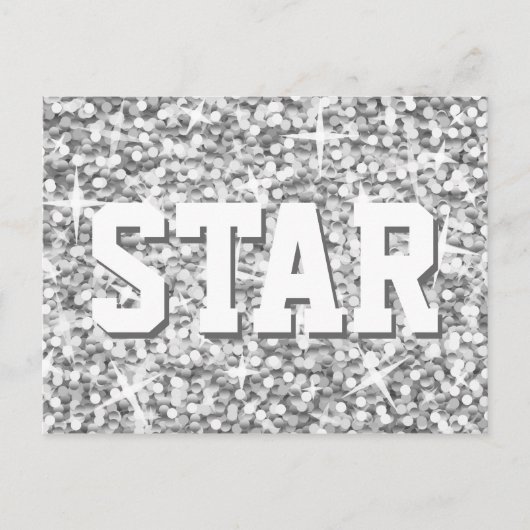 Glitz "Silver" 'STAR' Postkarte (Vorderseite)