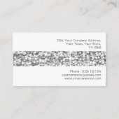 Glitz "Silver" Stripe Visitenkarte weiß (Rückseite)