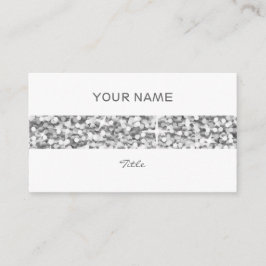 Glitz "Silver" Stripe Visitenkarte weiß Rückseite