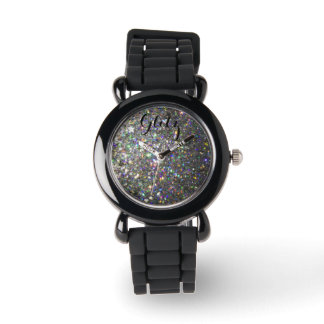 Glitz Silver und Hologram Glitzer Watch! Armbanduhr