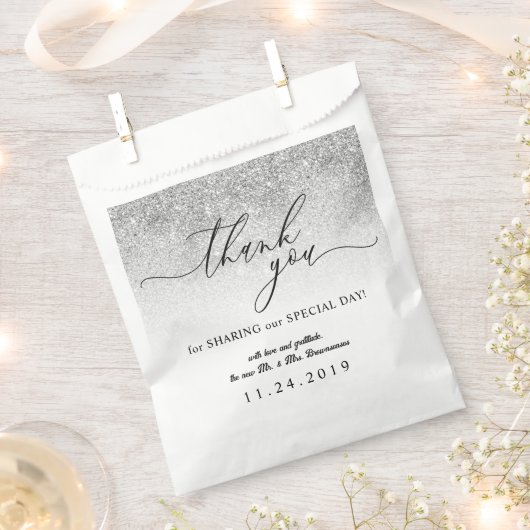 Glitz Simple formale Minimalistische Hochzeit Geschenktütchen (Ausgeschnitten)