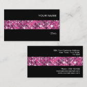 Glitz Tiles Hot Pink 1 Fliesenstreifen schwarz Visitenkarte (Vorne/Hinten)