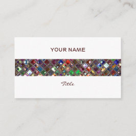 Glitz Tiles Multicfarbener Druckstreifen, weiß hin Visitenkarte