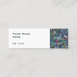 Glitz Tiles Multicolored 2-seitig mager weiß Mini Visitenkarte