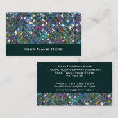 Glitz Tiles Multicolored 2 Visitenkarte aquamarin (Vorne/Hinten)