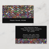 Glitz Tiles Multicolored Visitenkarte schwarz (Vorne/Hinten)