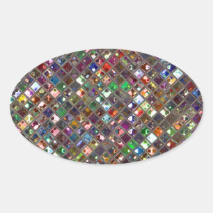 Glitz Tiles Oval Ovaler Aufkleber