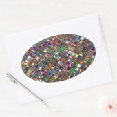 Glitz Tiles Oval Ovaler Aufkleber (Umschlag)