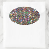 Glitz Tiles Oval Ovaler Aufkleber (Tasche)