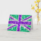 Glitz UK Lila "Your Text"-Grüße-Karte Karte (Gelbe Blume)