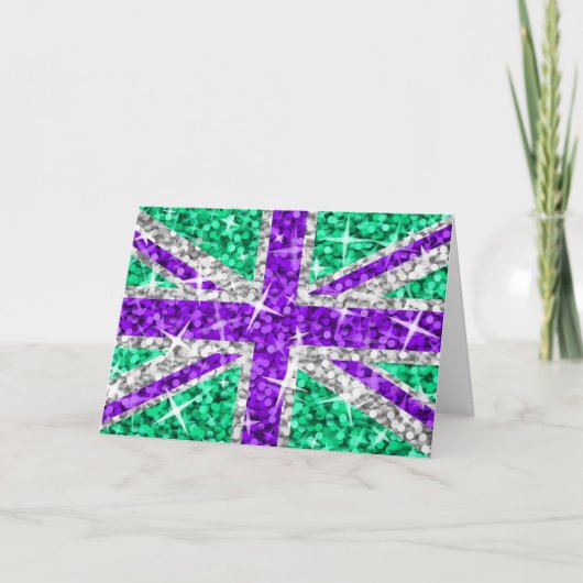Glitz UK Lila "Your Text"-Grüße-Karte Karte (Vorderseite)