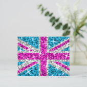 Glitz UK Pink Postcard Postkarte (Stehend Vorderseite)