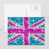Glitz UK Pink Postcard Postkarte (Vorne/Hinten)