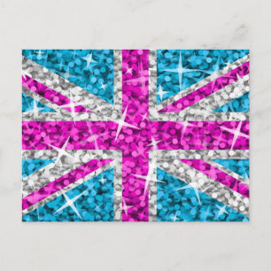 Glitz UK Pink Postcard Postkarte