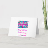 Glitz UK Pink "Your Text" Grüße Karte (Rückseite)