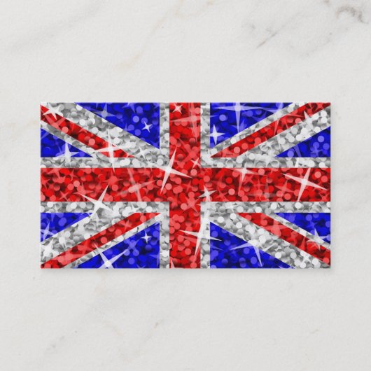 Glitz UK Visitenkartenvorlage weiß Visitenkarte (Vorderseite)