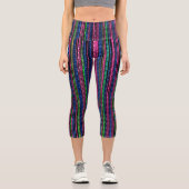 Glitz und Glam Funkelnd Streifen Capri Leggings (Vorderseite)