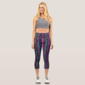 Glitz und Glam Funkelnd Streifen Capri Leggings (Vorderseite)