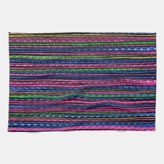 Glitz und Glam Funkelnd Streifen Geschirrtuch (Horizontal)