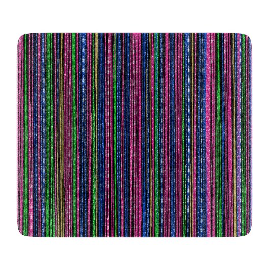 Glitz und Glam Funkelnd Streifen Schneidebrett (Vorderseite)