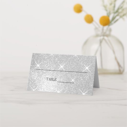 Glitz und Glam kundenspezifische Hochzeitstisch-Pl Platzkarte (Vorderseite)