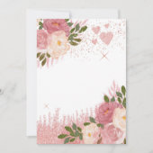 Glitz und Glam rosa Rose Gold-Sparklopfen Einladung (Vorderseite)