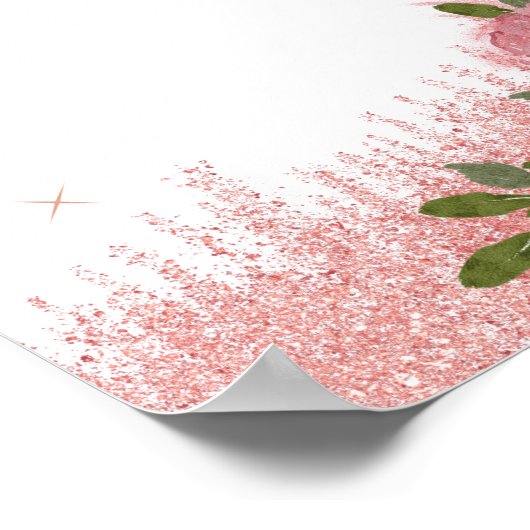 Glitz und Glam Rose Gold Glitzer Blank Poster (Ecke)