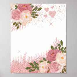 Glitz und Glam Rose Gold Glitzer Blank Poster
