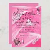 Glitz- und Glam-Slumber-Party Einladung (Vorne/Hinten)