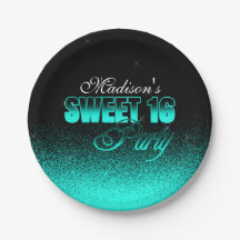 Glitz und Glamour Black and Aqua Sweet 16