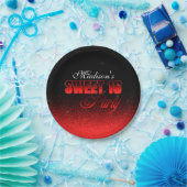 Glitz und Glamour Black and Red Sweet 16 Pappteller (Party)