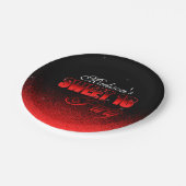 Glitz und Glamour Black and Red Sweet 16 Pappteller (Schrägansicht)